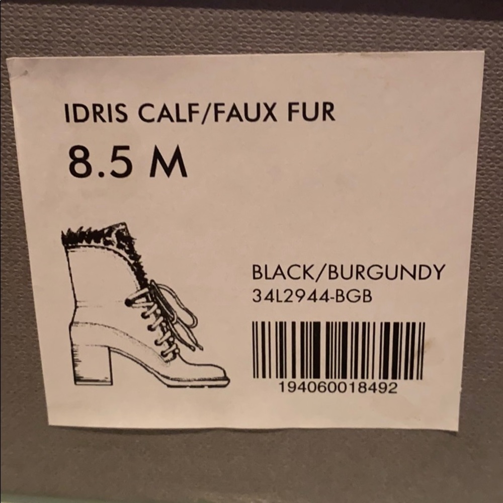 Aquatalia Idris Calf/Faux Fur Black/Burgundy - Picture 6 of 6